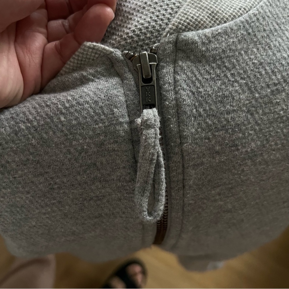EILEEN FISHER Gray 100% Organic Cotton Knit 2-Way Zip Bomber Jacket size 1X - Picture 12 of 14